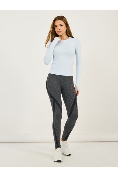 Styli Seamless Tonal All Over Stripe Detail Leggings