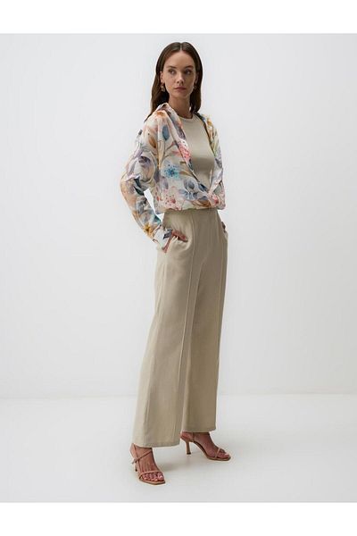 Jimmy Key Wide Leg High Waist Linen Pants