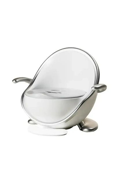 ABYZ Children Potty Light Sensors Anti-Slip Ergonomic Removable Bowl Adjustable Handles Soft Seat Silver