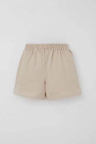 Breeze Girl's Shorts Skirt with Bow Accessory and Ruffles, Age 6-10, Beige