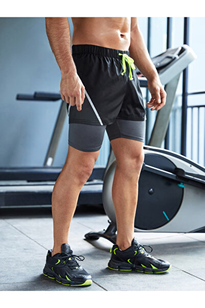 Take Two By Styli Color Block Drawstring Shorts with Phone Pocket