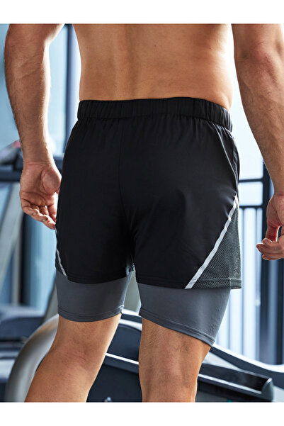 Take Two By Styli Color Block Drawstring Shorts with Phone Pocket