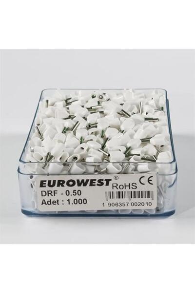 EUROWEST 2X0.50Mm White Double Entry Insulated Ferrules - 1000 Pcs