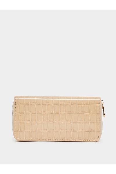 Styli Croc-Textured Zip-Around Wallet