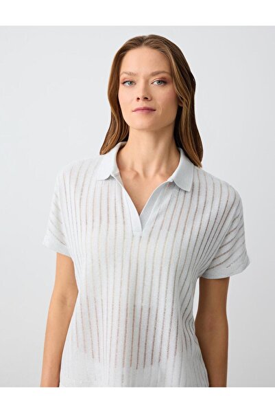 Jimmy Key Loose fit Polo shirt Ecru T-shirt