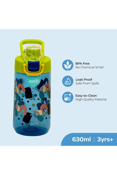 Moon Kids Tritan Water Bottle, 630 ml — Spill-Resistant BPA-Free (Green)