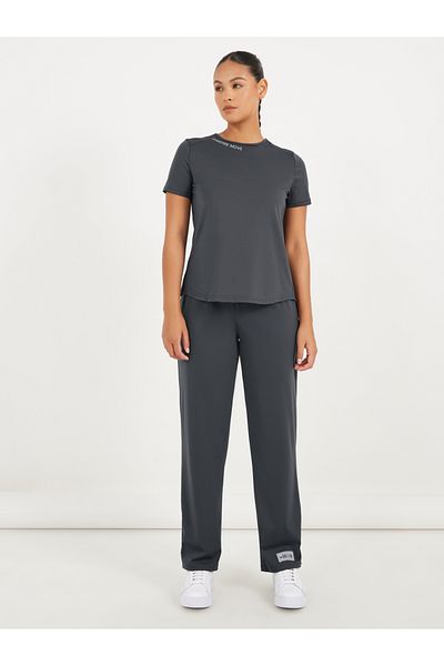 Styli Gymspire Edition - Label Dotted Reflective Stripe Detail Straight Pants