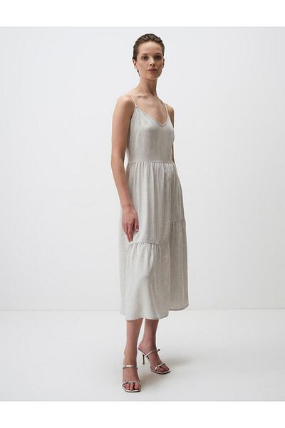 Jimmy Key V Neck Strappy Midi Dress