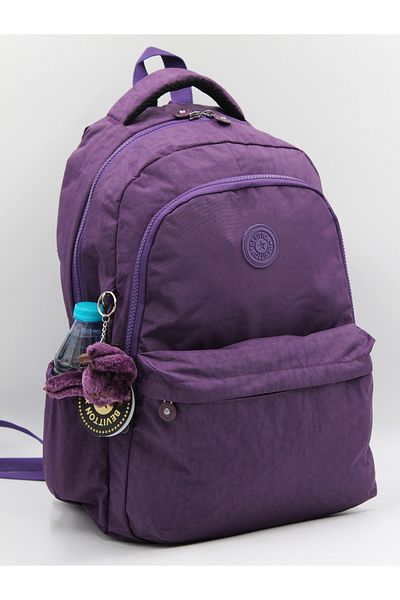 Bevitton Cnt-2200 Purple Water Resistant Crinkle Fabric Daily School Backpack Unisex Σχολική τσάντα