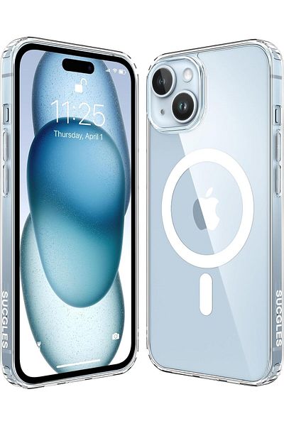 Generic Magnetic Case for iPhone 15 PRO MAX (6.3") – MagSafe, Shockproof Bumper, Clear Anti-Scratch Cover