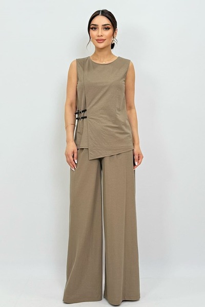 FEVER Kontrast kemer detaylı tek pileli pantolon