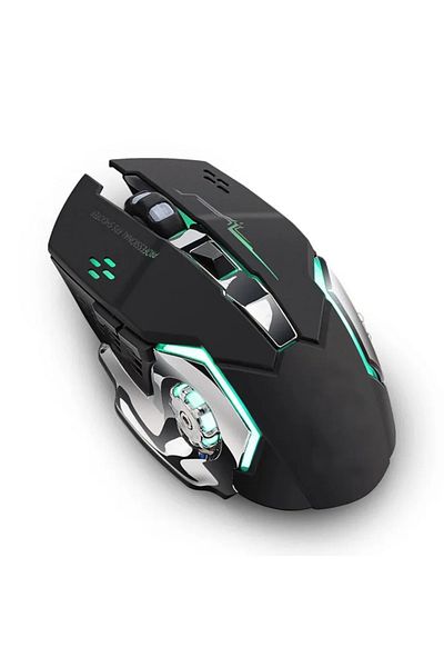 ABYZ Q13 Wireless Mouse - Silent Multi-Device 6 Programmable Buttons RGB, 2.4GHz DPI 1600 Ergonomic Black