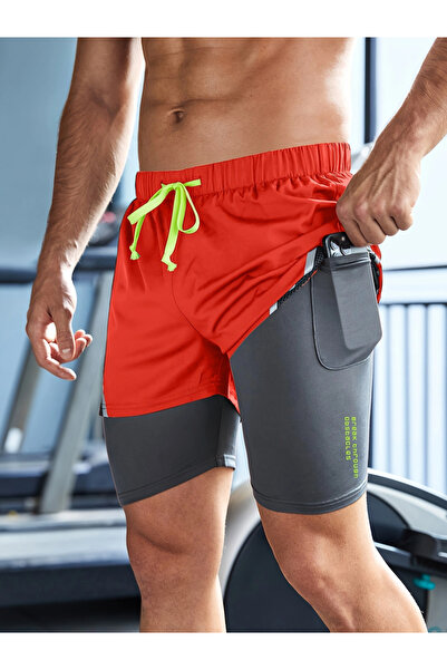 Take Two By Styli Color Block Drawstring Shorts with Phone Pocket