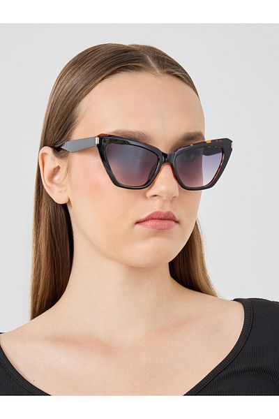 Styli Tortoiseshell Print Polarized Cat Eye Sunglasses