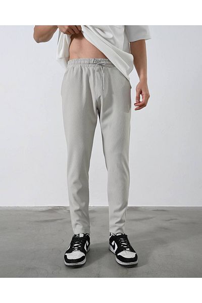 MARRAKECH Men's Zipper Leg Detailed Ribbed Jogger