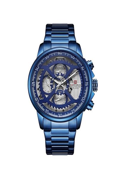 Naviforce Rotary Chronogrpah Watch with Date & Day Display, 24 Hours Format