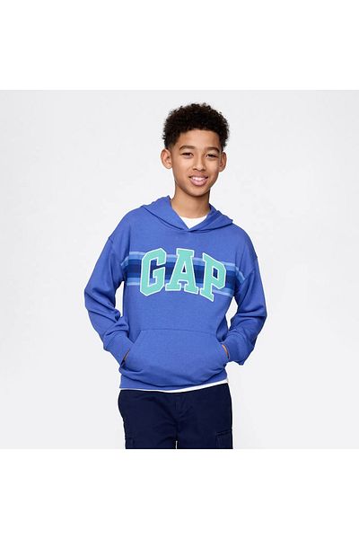 GAP Boy's Gap Logo Relaxed Terry Fabric Sweatshirt Blue