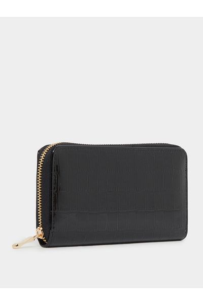 Styli Croc-Textured Zip-Around Wallet
