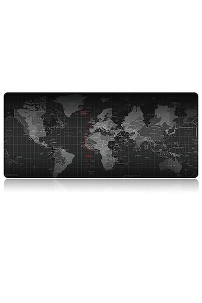 eZmart XXL Gaming Mouse Pad Anti-Slip, Reinforced Edges, Waterproof, World Map, 100x50cm, Black, eZ