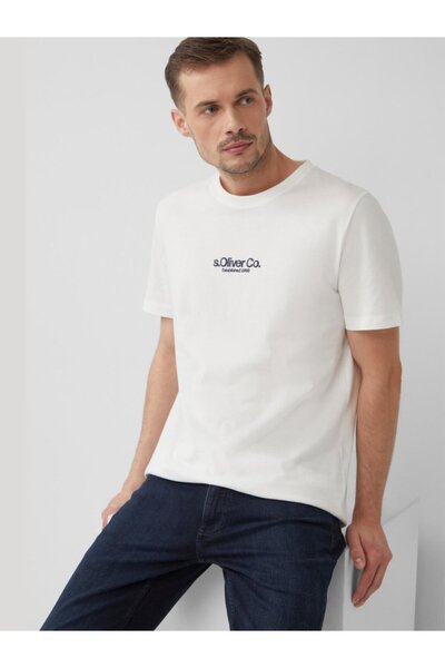 s.Oliver Men's T-shirt with logo print, cotton, Regular fit