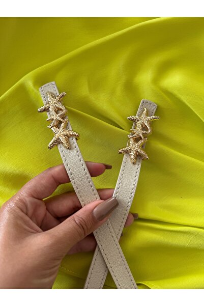 Melissatelier حزام نسائي بمشبك على شكل نجم البحر كريمي اللون