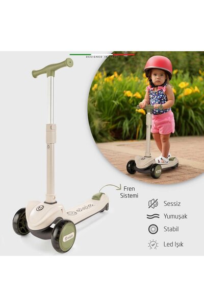 Elele Velocita 3 Tekerlekli Çocuk Scooter Işıklı Yeşil