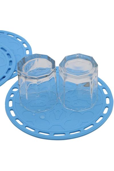 Smithcraft Set de 3 suporturi pentru oale, silicon, albastru, 20 x 0,5 cm