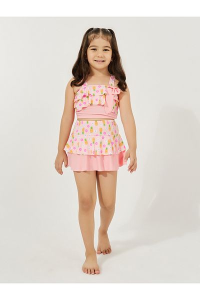Styli Pack of 3 - Floral Print Top- Skort and Cap Swimwear