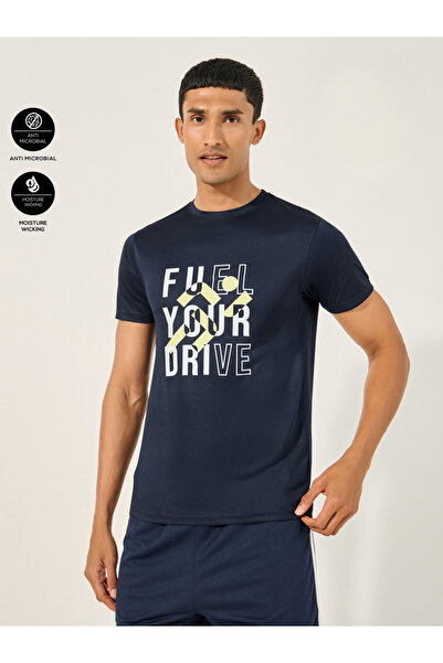 Styli تي شيرت جري بأكمام قصيرة وطبعة شعار