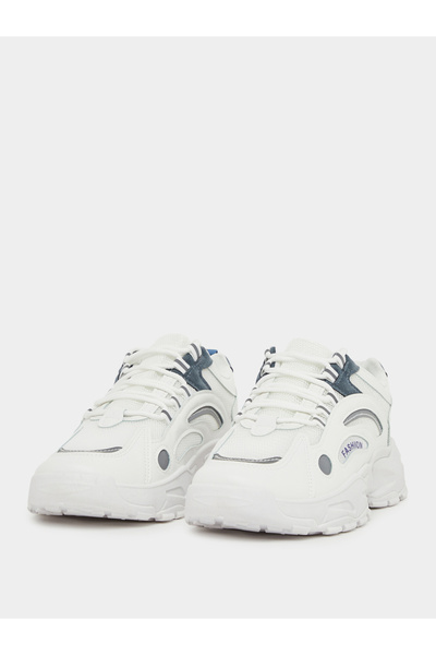 Styli Textured Lace Up Chunky Sole Sneakers