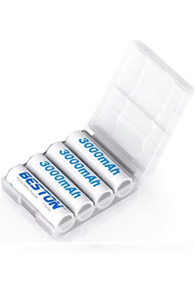 Beston بطاريات AA قابلة لإعادة الشحن 1.2 فولت 3000 مللي أمبير في الساعة - عبو...