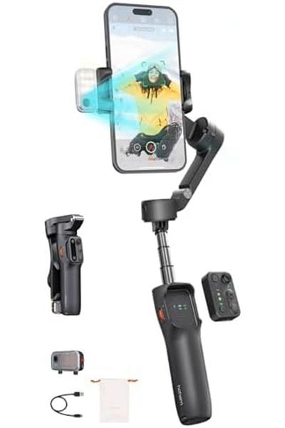 Hohem iSteady V3 Gimbal Stabilizer for iPhone, Magnetic AI Tracker, Detached Remote, Built-in Tripod