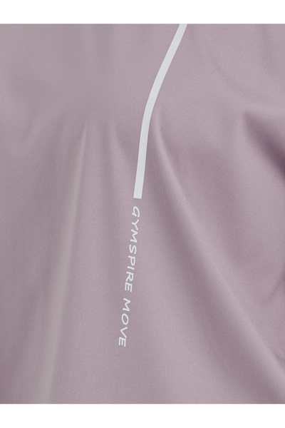 Styli Gymspire Edition - Label Striped and Text Print Boxy Short Sleeve Top