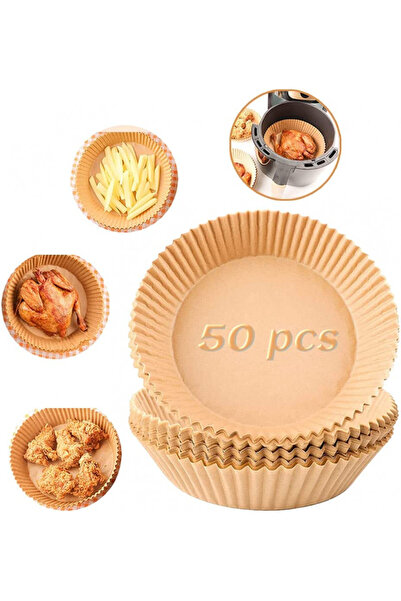 Anyinkai Set of 50 Anyinkai air fryer liners, paper, natural, 20 x 16 x 4.5 cm