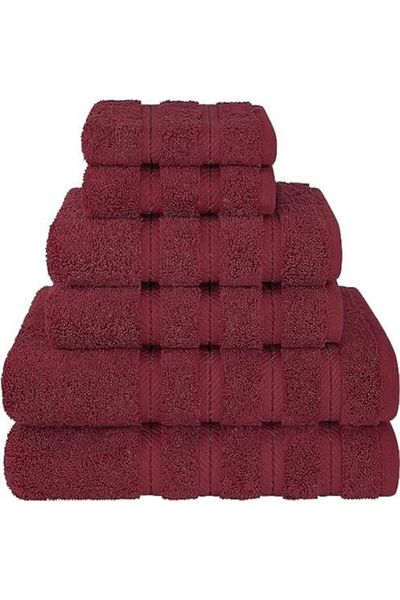 Safi Plus Bath Towel Set Premium Quality [Pack of 6] 100% Combed Cotton 600 GSM, Super Soft & Absorbent Finger