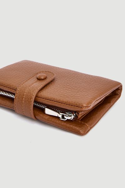 Gusto Button Detailed Mini Wallet - Tan