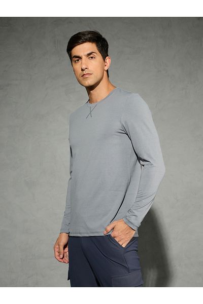 Technosport By Styli Solid Long Sleeves Regular Fit T-Shirt