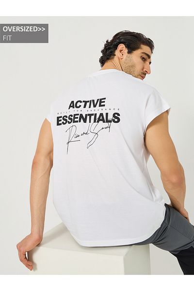 Styli Slogan Print Oversized Training T-Shirt