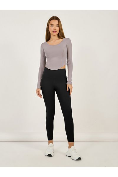 Styli Contrast Piping Arm Split Long Sleeves Top