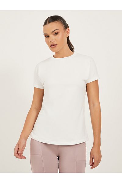 Styli White Racerback Solid Activewear T-Shirt