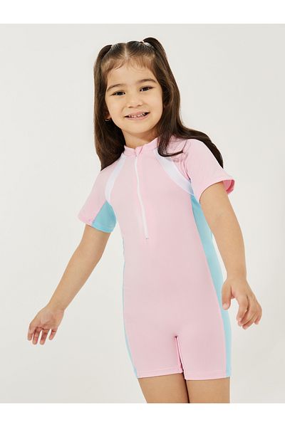 Styli Quick Drying One-Piece Short Sleeves Swimsuit