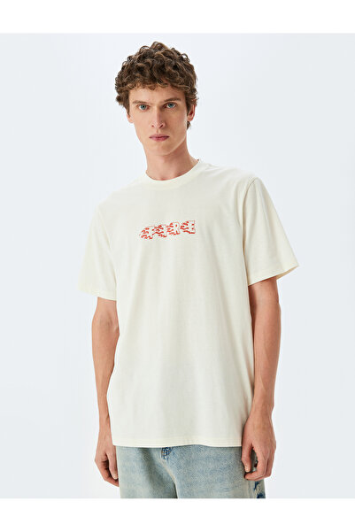 Koton Crew Neck Cotton Regular Fit Short Sleeve Printed T-Shirt