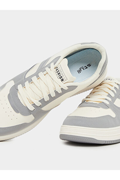 Styli Color Block Paneled Lace Up Sneakers