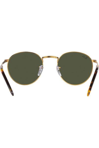 Ray-Ban Ray-Ban New Round RB3637 9196/31 – Sunglasses, Gold, Green G-15 Lenses, Size 53