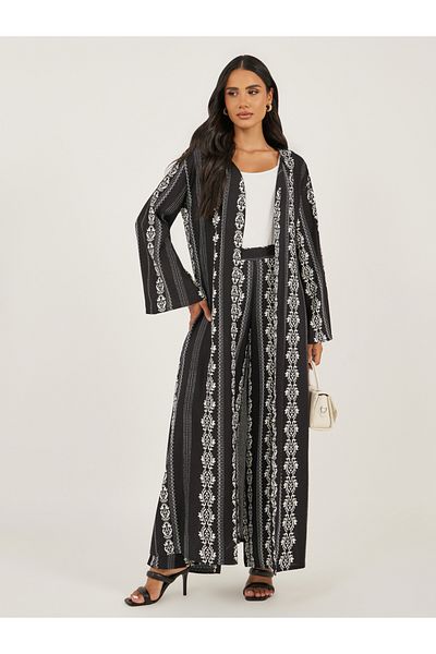 Styli All Over Printed Regular Fit Maxi Kimono