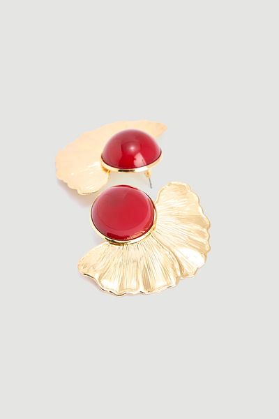 Gusto Half Flower Earrings - Gold