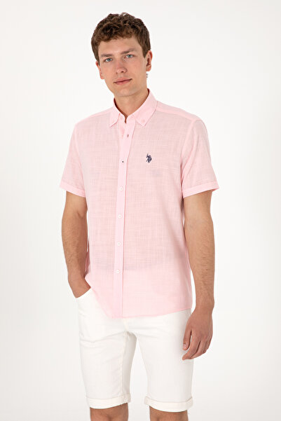 U.S. Polo Assn. Erkek Açık Pembe Kısa Kollu Gömlek 50306324-VR078