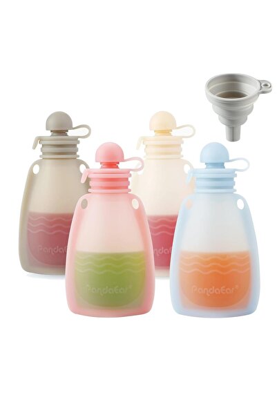 Arabest Reusable Silicone Baby Food Pouches, BPA-Free Silicone Refillable Baby Food Storage
