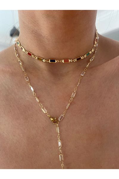 Hoop jewelery Colorful Chain ​​Choker Necklace