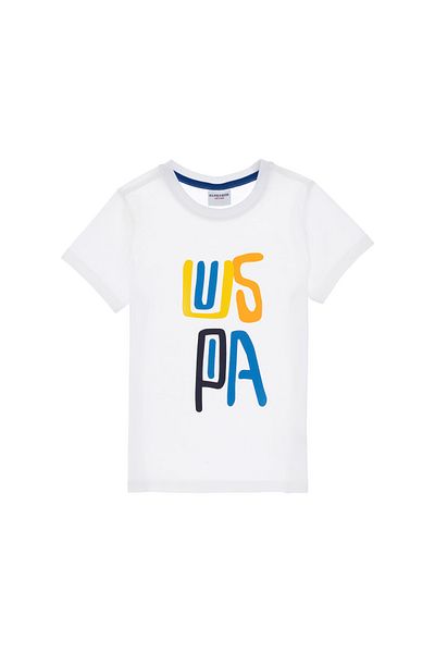 U.S. Polo Assn. Boy's White Crew Neck T-Shirt 50307271-Vr013